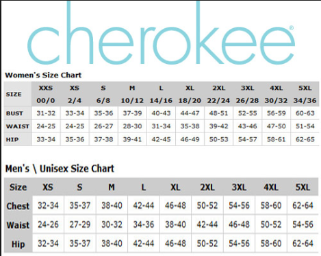 Size Chart – Maevn Uniforms